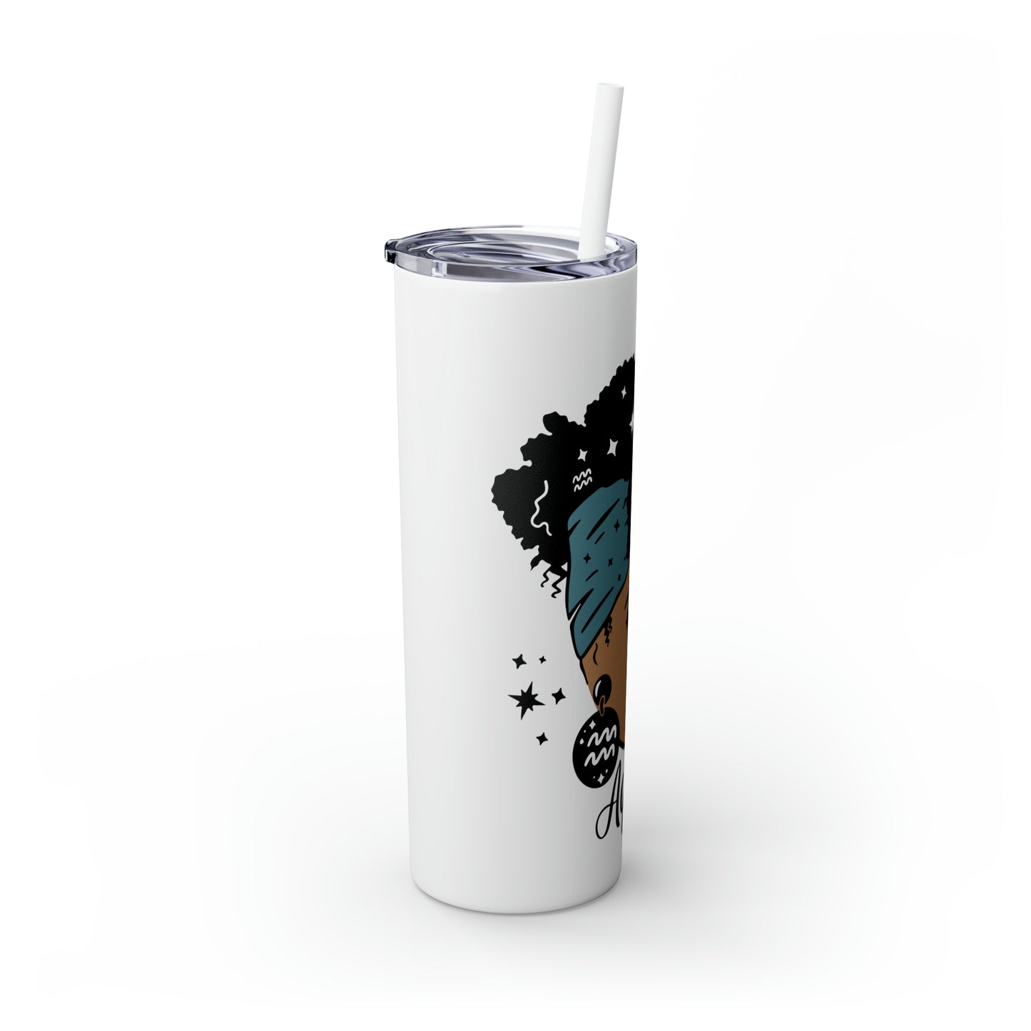 Aquarius Zodiac Tumbler with Straw, 20oz