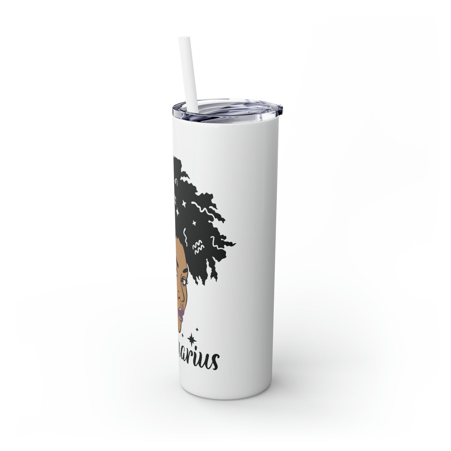 Aquarius Zodiac Tumbler with Straw, 20oz